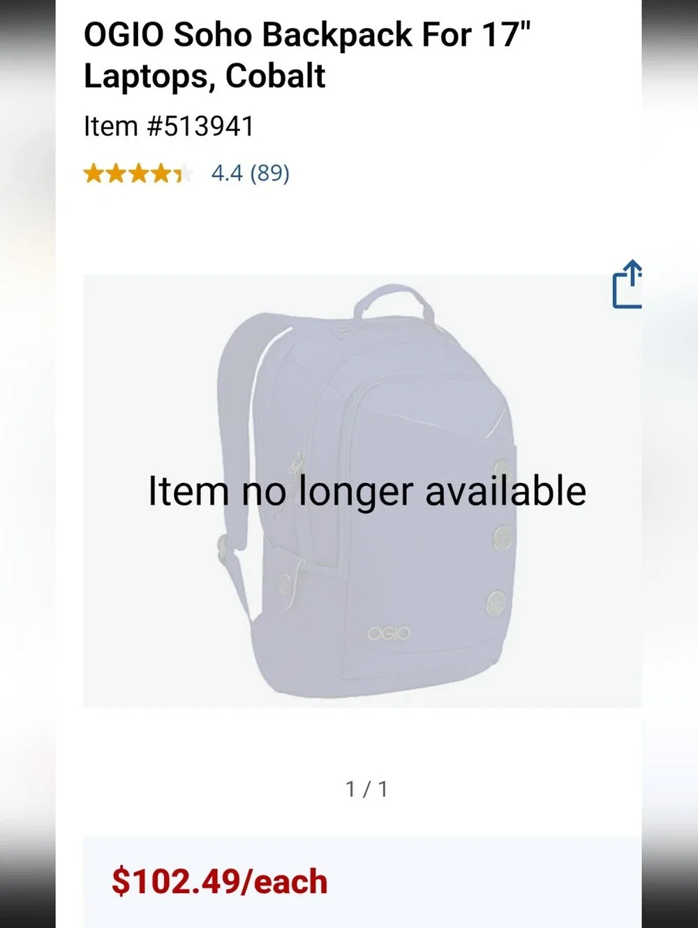 OGIO Red Backpack with Button Accent